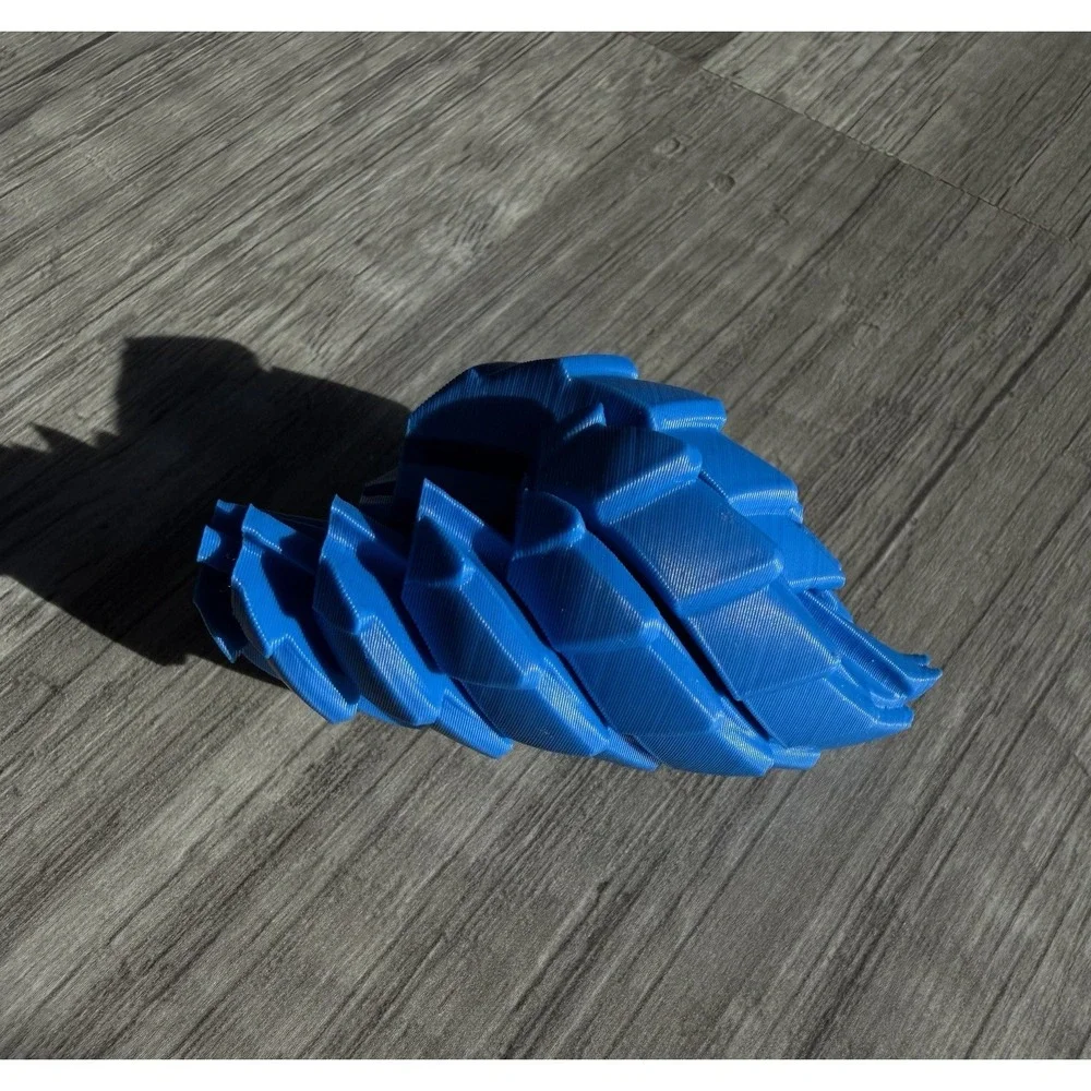 3D Printed Twisty Fidget Dragon Egg Mini -‎ Blue Sensory Toy